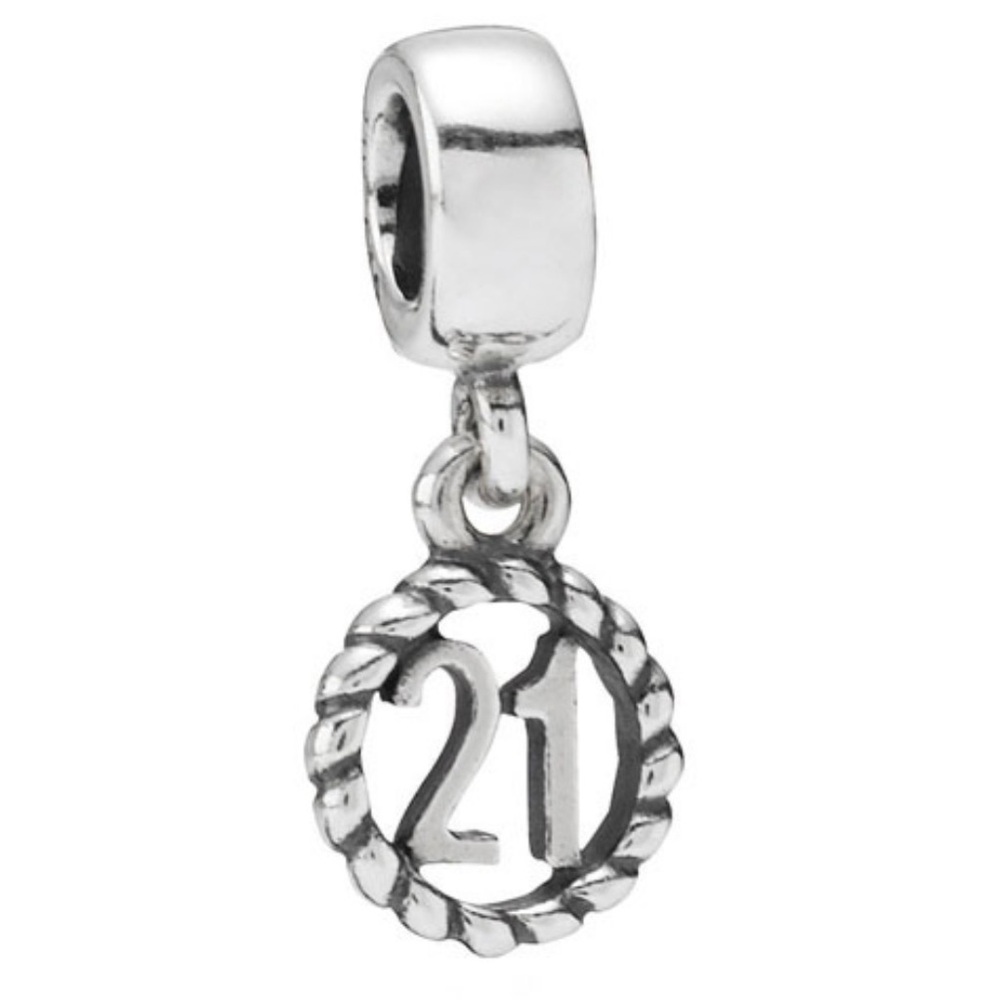 Authentic Retired Pandora ‘21’ Milestone Dangle  S925 Ale Sterling Silver Charm